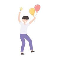 jongen met ballonnen vector