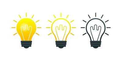 licht lamp. creativiteit idee. oplossing, bedrijf strategie. vector