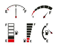 brandstof graadmeter. vol tank. auto dashboard. vlak stijl illustratie vector