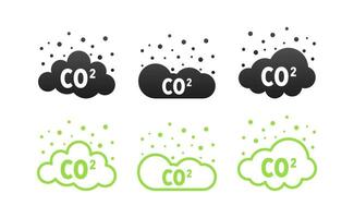 co2 uitstoot icoon. koolstof dioxide. auto co2 wolk. vector