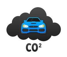 co2 uitstoot icoon. koolstof dioxide. auto co2 wolk. vector
