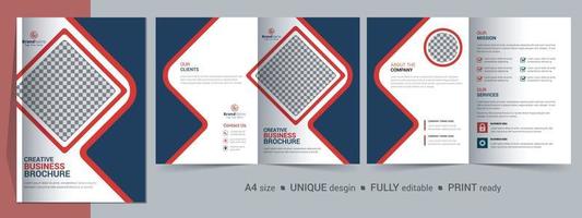 zakelijke bi-fold brochure sjabloon, catalogus, boekje sjabloonontwerp. volledig bewerkbaar. vector