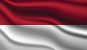 Indonesië realistisch modern vlagontwerp vector