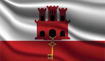 Gibraltar realistisch modern vlagontwerp vector