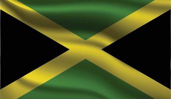 Jamaica realistisch modern vlagontwerp vector