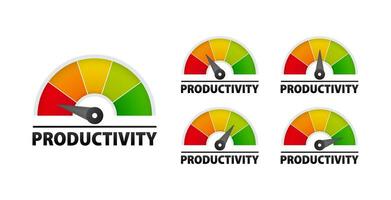 produktiviteit niveau meter. bijhouden en verbeteren uw rendement voor maximaal resultaten vector