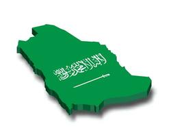 saudi Arabië 3d vector vlag kaart