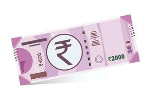 Indisch 2000 roepie valuta Notitie vector illustratie