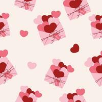 schattig Valentijn hart in envelop naadloos patroon achtergrond vector illustratie