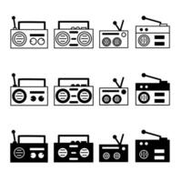 radio icoon illustratie verzameling. zwart en wit ontwerp icoon voor bedrijf. voorraad vector. vector