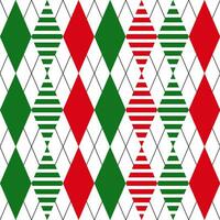 naadloos Kerstmis abstract patroon met groen en rood ruit geïsoleerd Aan wit achtergrond vector