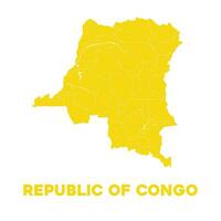 gedetailleerd republiek van Congo kaart vector