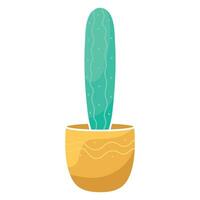 tekenfilm vlak binnen- fabriek cactus in een pot voor sticker ontwerp, zaad verpakking, bloem winkel logo vector