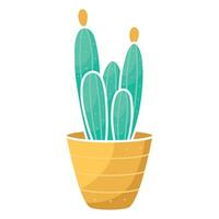 tekenfilm vlak binnen- fabriek cactus in een pot voor sticker ontwerp, zaad verpakking, bloem winkel logo vector