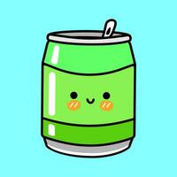 schattig grappig Frisdrank. vector hand- getrokken tekenfilm kawaii karakter illustratie icoon. geïsoleerd Aan blauw achtergrond. Frisdrank karakter concept