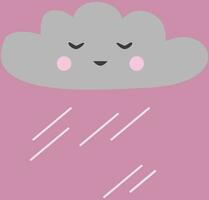schattig regenachtig wolk in tekenfilm stijl. weer voorspelling icoon