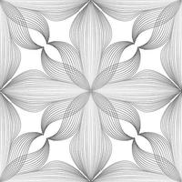 abstract naadloos lineair bloemenpatroon. arabisch lijnornament met bloemvormen. bloemen oriënteren tegelpatroon met zwarte lijnen. Aziatische sieraad. swirl geometrische doodle textuur vector