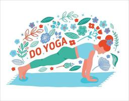 vrouwen oefenen yoga egale kleur trend vector kaart. doe yoga meditatie praktijk cartoon stijl. oefening training achtergrond. gezonde levensstijl ochtend fitness activiteiten foto's.