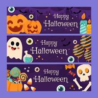 verzameling van happy halloween-banners vector