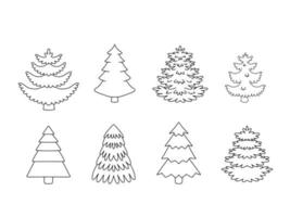 kerstboom overzicht set. vector illustratie