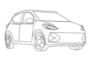 auto in doorlopend een lijn tekening. voertuig auto auto vector icoon. geïsoleerd Aan wit achtergrond. vector illustratie