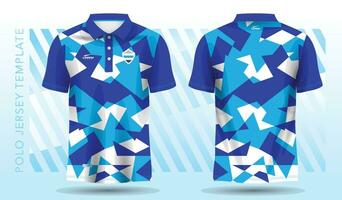 blauw polo sport Jersey mockup ontwerp vector