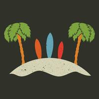 surfboard Aan de strand vector illustratie.