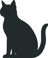 zwart-witte kat vector