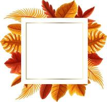 vierkant frame met herfstblad vector