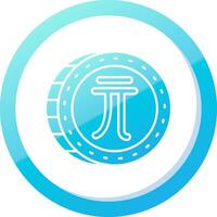nieuw Taiwan dollar solide blauw helling icoon vector