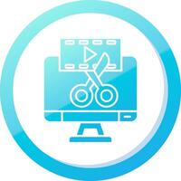 video editor solide blauw helling icoon vector