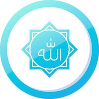 Allah solide blauw helling icoon vector