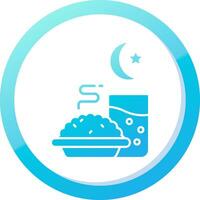 iftar solide blauw helling icoon vector