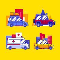 Verschillende auto transport clipart set vector