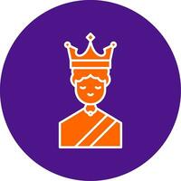 koningin lijn gevulde cirkel icoon vector