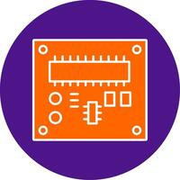 pcb bord lijn gevulde cirkel icoon vector