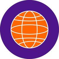 wereldbol lijn gevulde cirkel icoon vector