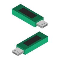 isometrische usb-stick op een witte achtergrond vector