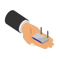 router in isometrische hand vector