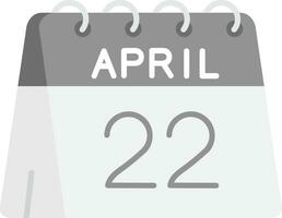 22e van april grijs schaal icoon vector