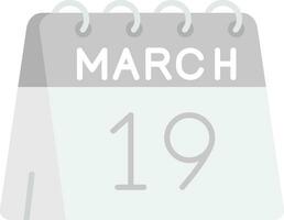 19e van maart grijs schaal icoon vector