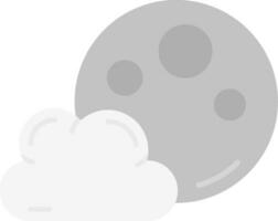 maan grijs schaal icoon vector