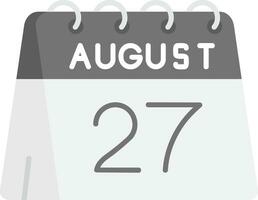 27e van augustus grijs schaal icoon vector