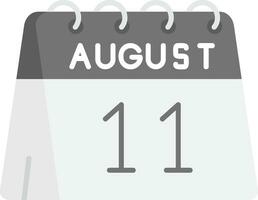 11e van augustus grijs schaal icoon vector