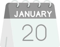 20e van januari grijs schaal icoon vector
