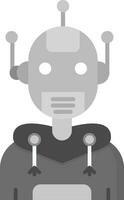 robot grijs schaal icoon vector