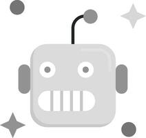 robot grijs schaal icoon vector