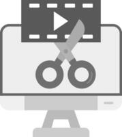 video editor grijs schaal icoon vector