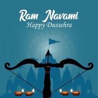 RAM navami viering heer rama met boog pijl vector