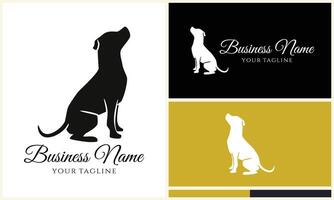 vector hond silhouet logo sjabloon